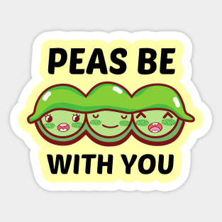 Peas Be With You - Cue Peas Pun Sticker